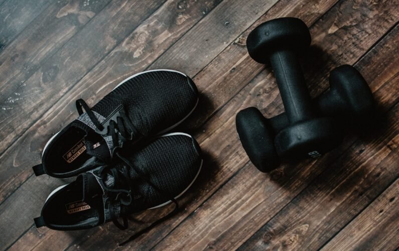 Shoes and Dumbbells